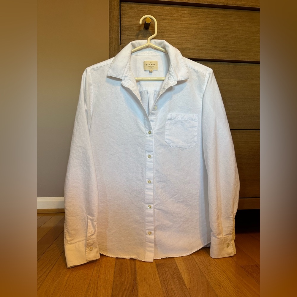 SÉZANE Max Shirt / White / Size 38 (FR)
